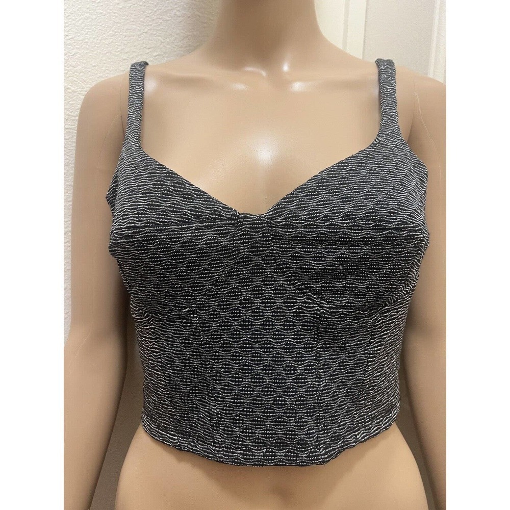 Black & Silver Glittery Women’s Crop Top By Monki